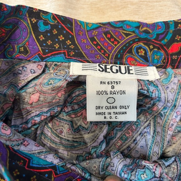 Paisley Vintage High Waist Skirt - Picture 4 of 6